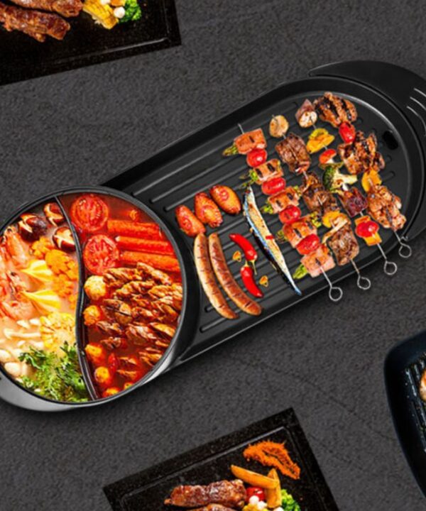 Marmite à Hot Pot Double Saveur INOOMP En Inox - Parfait Pour Repas Conviviaux Et Cuisson Séparée