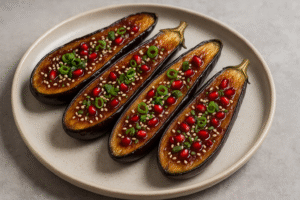 dressage aubergines grillées au miso