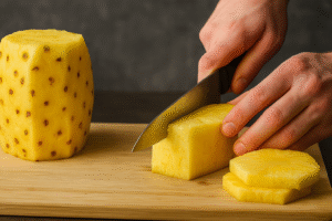 découpage ananas caramélisé à la japonaise