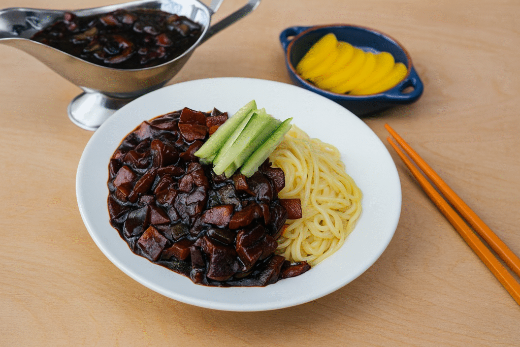 Jajangmyeon-nouilles-coréennes-à-la-sauce-aux-haricots-noirs-Nippon-Grill
