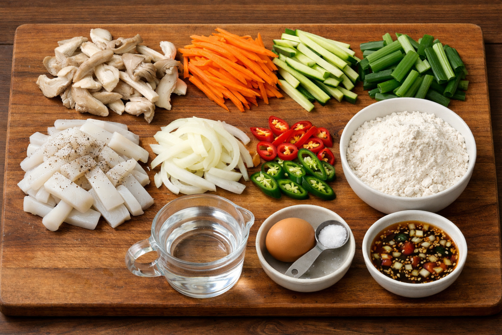 Crêpes-coréenne-au-colamar-ingredients-Nippon-Grill