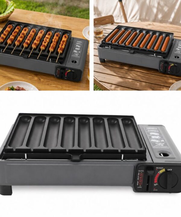 Barbecue japonais compact à gaz avec cuisson homogène des brochettes