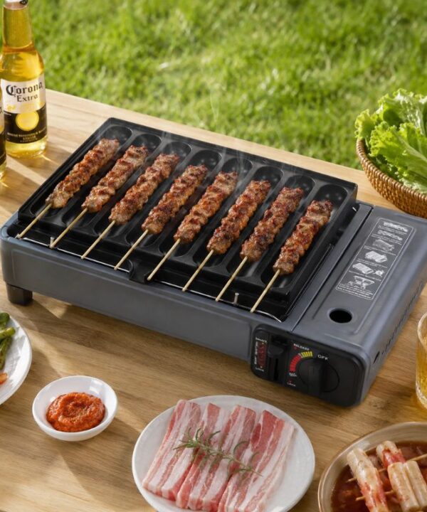 Grill japonais portable à gaz idéal pour préparer des brochettes yakitori
