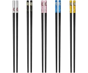 5-paires-baguettes-24cm-en-fibre-de-verre-réutilisable-passent-pointe-texturée-en-alliage-amazon