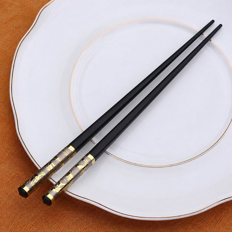 Paire de baguette chinoise Dragon d’Or en alliage de 24 cm