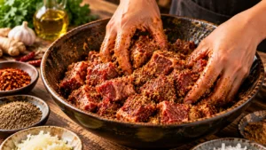 melange-des-épices-avec-la-viande